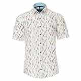 Pánská košile Casa Moda lněná modní tisk surfy krátký rukáv vel.  4XL - 7XL (50 - 56)