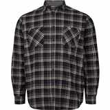 Pánská košile flanelová černo - šedá NORTH 56°4 dlouhý rukáv 4XL - 8XL