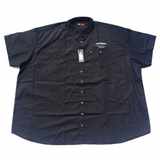 Pánská košile Kamro 16254/ 229 černá s potiskem na zádech krátký rukáv 8XL - 10XL