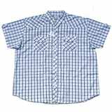 Pánská košile Kamro bílá s modrými čtverci krátký rukáv 7XL - 12XL