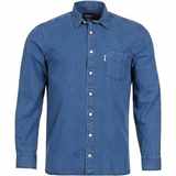Pánská košile NORTH 56°4 tmavě modrá s plastickým vzorem a dlouhým rukávem 4XL - 8XL