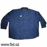 Pánská košile tmavě modrá s bílými stříkanci dlouhý rukáv 9XL - 12XL