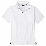 Pánská polokošile - tričko s límečkem bílé Adamo  5XL - 8XL krátký rukáv