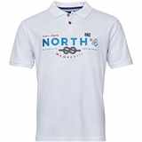 Pánská polokošile - tričko s límečkem bílé NORTH 56°4  8XL - 10XL krátký rukáv