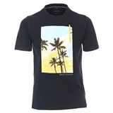 Pánská tričko Casa Moda 3XL - 6XL krátký rukáv modré s potiskem palmy
