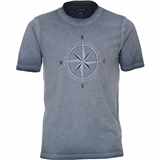 Pánská tričko Casa Moda 4XL - 6XL s potiskem KOMPASU  krátký rukáv modré s vypravým efektem