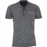 Pánská tričko Casa Moda 4XL - 6XL tmavě šedé žíhané krátký rukáv