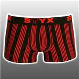 Pánské boxerky STYX černé s červenými proužky nadměrné 4XL - 5XL
