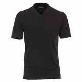 Pánské tričko Casa Moda 3XL - 6XL krátký rukáv černá výstřih V
