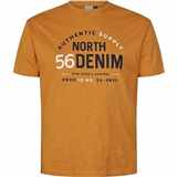 Pánské tričko NORTH 56°4 okrové potisk AUTHENTIC SUPPLY  5XL - 8XL krátký rukáv