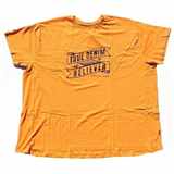 Pánské tričko REPLIKA JEANS oranžové s potiskem TRUE DENIM BELIEVER  7XL - 10XL krátký rukáv