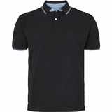 Pánské tričko  s límečkem - polokošile NORTH 56°4 černá krátký rukáv 6XL - 8XL