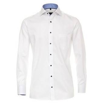 Pánská košile Casa Moda Comfort Fit bílá vzor dlouhý rukáv vel. 50 - 56 (4XL - 7XL)