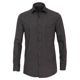 Pánská košile Casa Moda Comfort Fit černá s proužkem vzor dlouhý rukáv vel. 4XL - 7XL