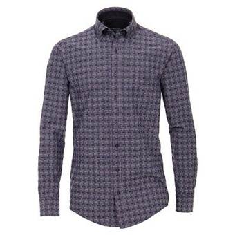 Pánská košile Casa Moda Comfort Fit fialová módní vzor dlouhý rukáv vel. 4XL - 7XL