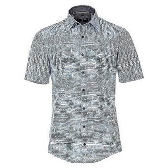 Pánská košile Casa Moda Comfort Fit módní tisk proužky krátký rukáv vel. 48 - 56 (3XL - 7XL)