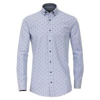 Pánská košile Casa Moda Comfort Fit modro-bílý proužek dlouhý rukáv vel. 4XL - 7XL