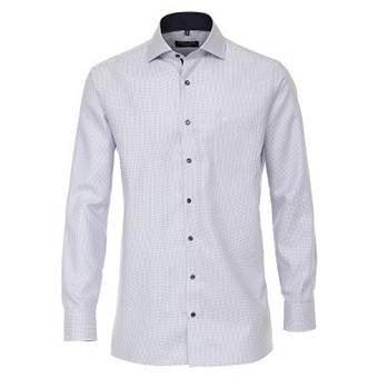 Pánská košile Casa Moda Comfort Fit Premium dvojitý límec bílá kostička dlouhý rukáv vel. 48 - 56 (3XL - 7XL)