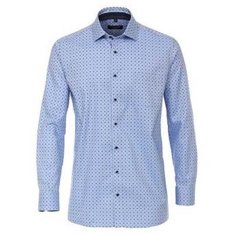 Pánská košile Casa Moda Comfort Fit Premium dvojitý límec modrá modní tisk hvězdičky dlouhý rukáv vel. 48 - 56 (3XL - 7XL)