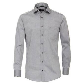 Pánská košile Casa Moda Comfort Fit stříbrná popelínová dlouhý rukáv vel. 50 - 56