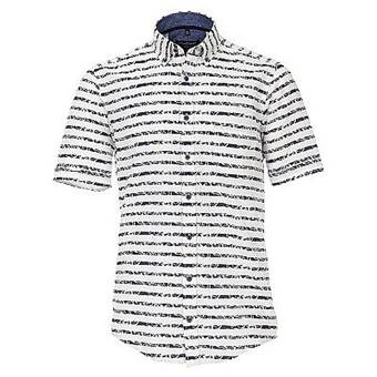 Pánská košile Casa Moda lněná módní tisk květy krátký rukáv vel. 4XL - 7XL (50 - 56)