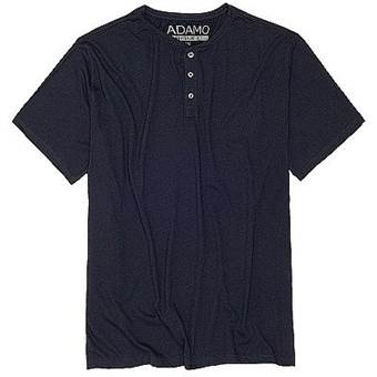 Pánské tričko ADAMO SILAS tmavě modré na knoflíčky krátký rukáv 6XL - 10XL
