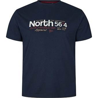 Pánské tričko NORTH 56°4 tmavě modré potisk XPLORE THE UNCNOWN  5XL - 8XL krátký rukáv