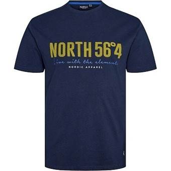 Pánské tričko NORTH 56°4  tmavě modré s potiskem NORDIC APPAREL  5XL - 6XL krátký rukáv