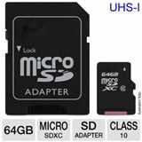 Paměťová karta microSDXC 64GB Class 10 UHS-I + adaptér SDXC zdarma