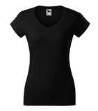 Dámské tričko černé - Fit V-neck 162