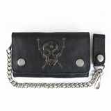 Kožená peněženka s řetízkem – SKULL