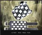 Kožený opasek na ruku  pyramidy 5 řady bílo - černé