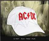 Kšiltovka AC/ DC bílá - Logo červené