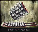 Pás na ruku špice 5 line - řady červený podklad