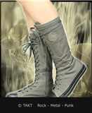 Plátěné boty /  tenisky extra vysoké Olive 15 - Dírek olivové