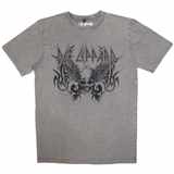 Tričko Def Leppard - Tribal Skull - Šedé