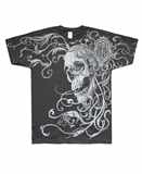 Tričko Engraved Skull Grey - All Print