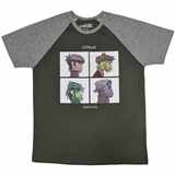 Tričko Gorillaz - Demon Days -  zeleno /  šedá