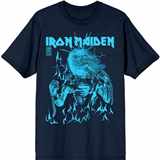 Tričko Iron Maiden - 50 - Th Live After Death - Flames - modré
