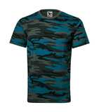Tricko pánské /  unisex modré maskácové /  camouflage petrol - Camouflage 144