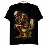 Tričko s lebkou - Kostlivec na toaletě