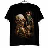 Tričko s lebkou Kostlivec selfie