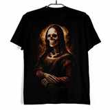 Tričko s lebkou - Temná Mona Lisa
