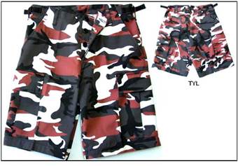 Bermudy - červené Camro