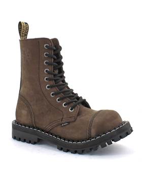 Boty STEEL 10 dírek hnědé - NUBUK