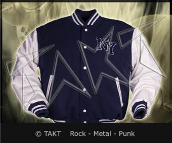 Bunda Baseball - NY modro- Bílá