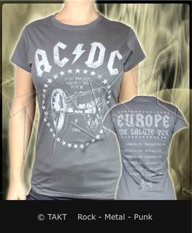 Dámské tričko AC/DC - For Those About To Rock šedé