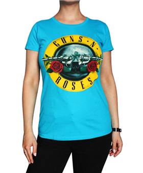 Dámské tričko Guns N Roses - Classic Bullet Logo - modré
