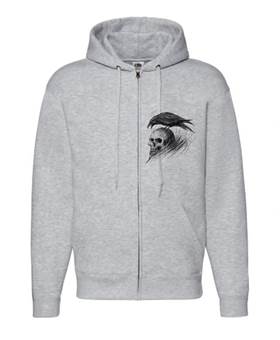 Mikina se zipem Win Or Die All Print - šedá