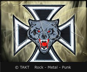 Nášivka motorkářská kříž 6 vlk